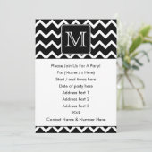 Zwart-witte Chevron met aangepast monogram. Kaart (Staand voorkant)