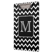 Zwart-witte Chevron met aangepast monogram. Klembord (Links)