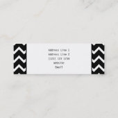 Zwart-witte Chevron met aangepast monogram. Mini Visitekaartje (Achterkant)