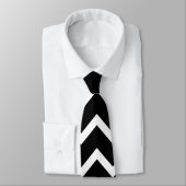 Zwart-witte Chevron met aangepast monogram. Stropdas (Gebonden)