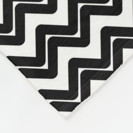Zwart-witte Chevron Monogram Fleece Deken (Hoek)