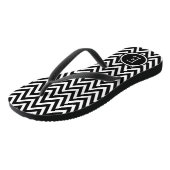 Zwart-witte Chevron Monogram Teenslippers (Schuin)