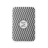 Zwart-witte Chevron Monogrammed Badmat (Voorkant Verticaal)