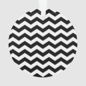 Zwart-witte Chevron Monogrammed Ornament (achterkant)