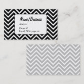 Zwart-witte Chevron Patroonkunstenaar Visitekaartje (Voorkant / Achterkant)