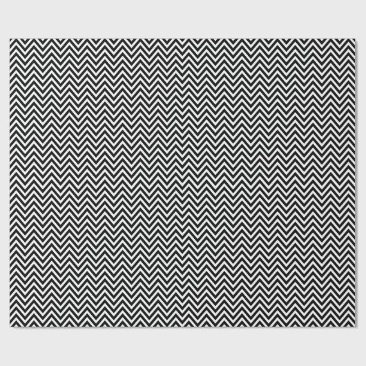 Zwart-witte  Chevron Stripes New 2 Cadeaupapier (Vlak)