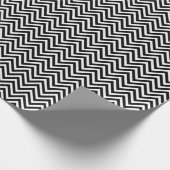 Zwart-witte  Chevron Stripes New 2 Cadeaupapier (Hoek)