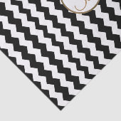 Zwart Witte Chevronprint Monogram Letter Initiaal Tissuepapier (Detail)