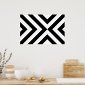Zwart-witte chevrons poster (Keuken)