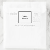 Zwart-witte Chili poeder kruidenmix Rechthoekige Sticker (Tas)