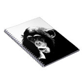 Zwart-Witte Chimpansee Notitieboek (Rechterzijde)