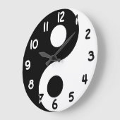Zwart-witte cijfers Yin Yang Grote Klok (Hoek)