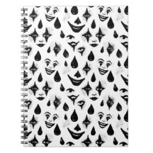Zwart Witte Circus Clown Gezichten