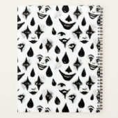 Zwart Witte Circus Clown Gezichten Planner (Achterkant)
