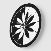 Zwart-witte cirkel bloemenpatroon grote klok (Hoek)