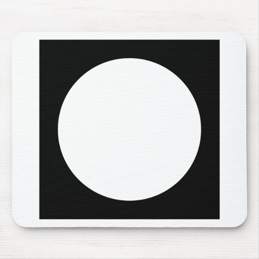 Zwart-witte cirkel, eenvoudig geometrisch ontwerp. muismat (Voorkant)