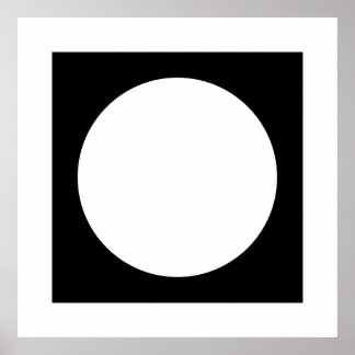 Zwart-witte cirkel, eenvoudig geometrisch ontwerp. poster