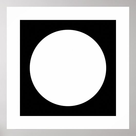 Zwart-witte cirkel, eenvoudig geometrisch ontwerp. poster (Voorkant)