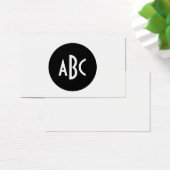 Zwart-witte cirkel Monogram Visitekaartjes (Bureau)