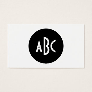Zwart-witte cirkel Monogram Visitekaartjes