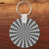 Zwart-witte cirkel Striped optische illusie Sleutelhanger (Voorkant)