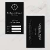 Zwart-witte cirkels Afsprakenkaarten Afsprakenkaartje (Voorkant / Achterkant)