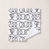 Zwart-witte cirkels bellenpatroon bad handdoek (Wasdoekje)