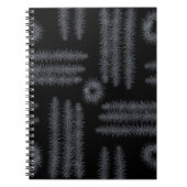Zwart-witte cirkels en lijnen notitieboek (Voorkant)