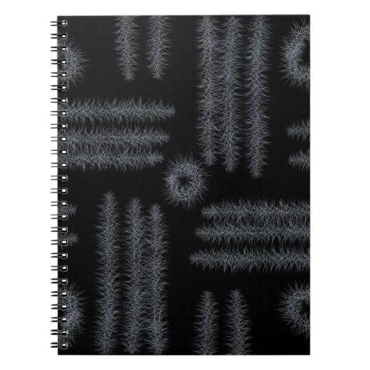 Zwart-witte cirkels en lijnen notitieboek (Voorkant)