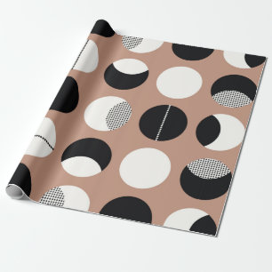 Zwart-witte cirkels naadloos patroon cadeaupapier