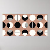 Zwart-witte cirkels naadloos patroon poster (Voorkant)