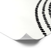 Zwart-witte cirkels naadloos patroon poster (Hoek)