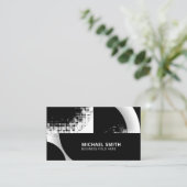 Zwart-witte cirkels Stippen Visitekaartje (Staand voorkant)