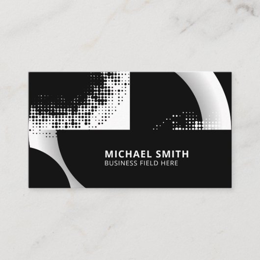 Zwart-witte cirkels Stippen Visitekaartje (Voorkant)