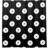 Zwart-witte cirkelvormen Patroon Douchegordijn (Voorkant)