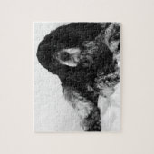 Zwart-witte Cocker Spaniel Foto Legpuzzel (Verticaal)