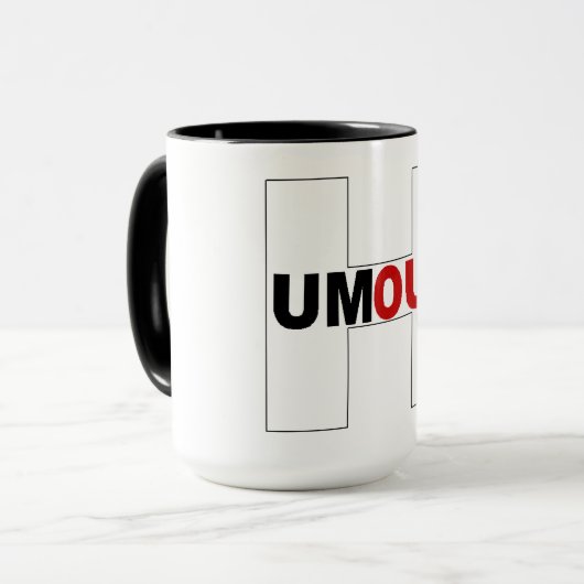 Zwart-witte combinatie HUMOUR Mok (Voorkant links)