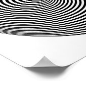 Zwart-witte concentrische cirkels Hypnotisch Poster (Hoek)