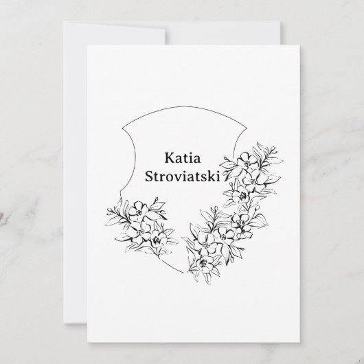 Zwart & Witte Crest Afstudeeraankondiging Kaart (Voorkant)