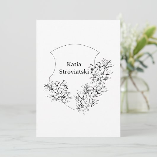 Zwart & Witte Crest Afstudeeraankondiging Kaart (Staand voorkant)