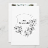 Zwart & Witte Crest Afstudeeraankondiging Kaart (Voorkant / Achterkant)