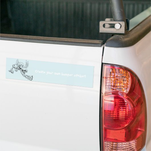 Zwart-witte Cute Angel met hart Bumpersticker (Op Truck)