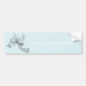Zwart-witte Cute Angel met hart Bumpersticker (Voorkant)