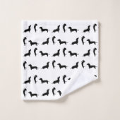 Zwart-witte Dachshund  Bad Handdoek (Wasdoekje)