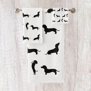 Zwart-witte Dachshund Bad Handdoek