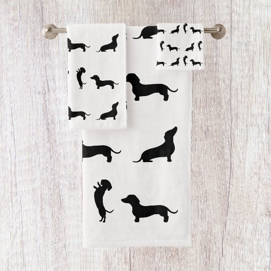 Zwart-witte Dachshund  Bad Handdoek