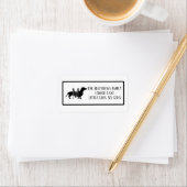 Zwart-Witte Dachshund Silhouet Rand Etiket (Insitu)