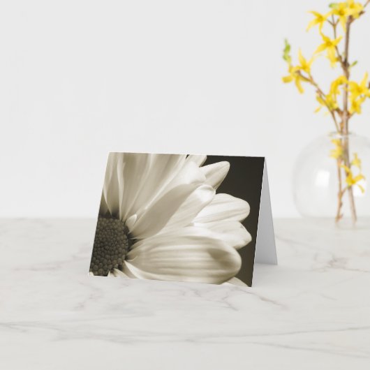 Zwart-witte Daisy Notecard Kaart (Gele Bloem)