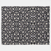Zwart Witte Daisy Sherpa Deken (Voorkant (Horizontaal))