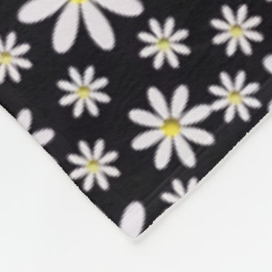 Zwart Witte Daisy Sherpa Deken